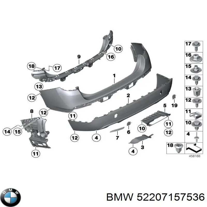 Пистон крепления подкрылка переднего крыла BMW 52207157536 цена, от 4.23 USD