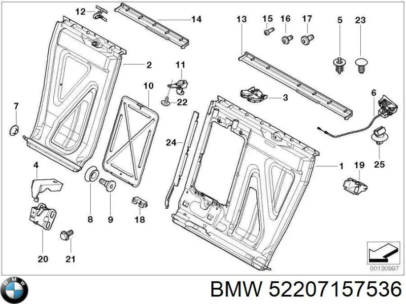 Пистон (клип) крепления подкрылка переднего крыла 52207157536 BMW