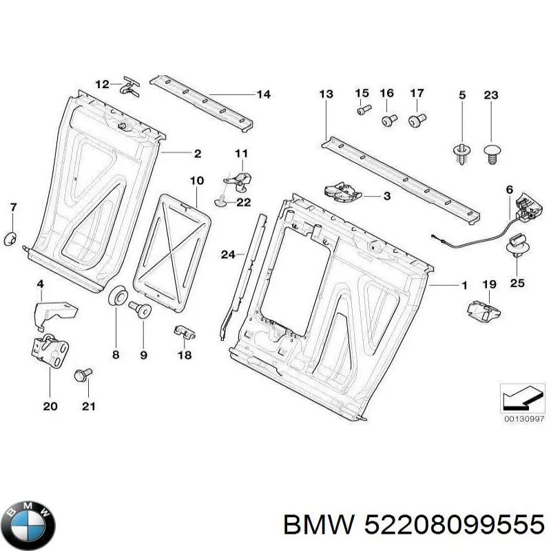 52208099555 BMW cápsula (prendedor de fixação do forro do pára-choque do pára-lama dianteiro)