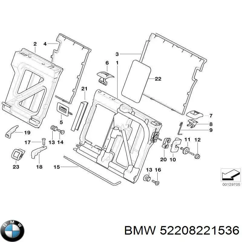 Fecho do espaldar de assento traseiro para BMW X5 (E53)