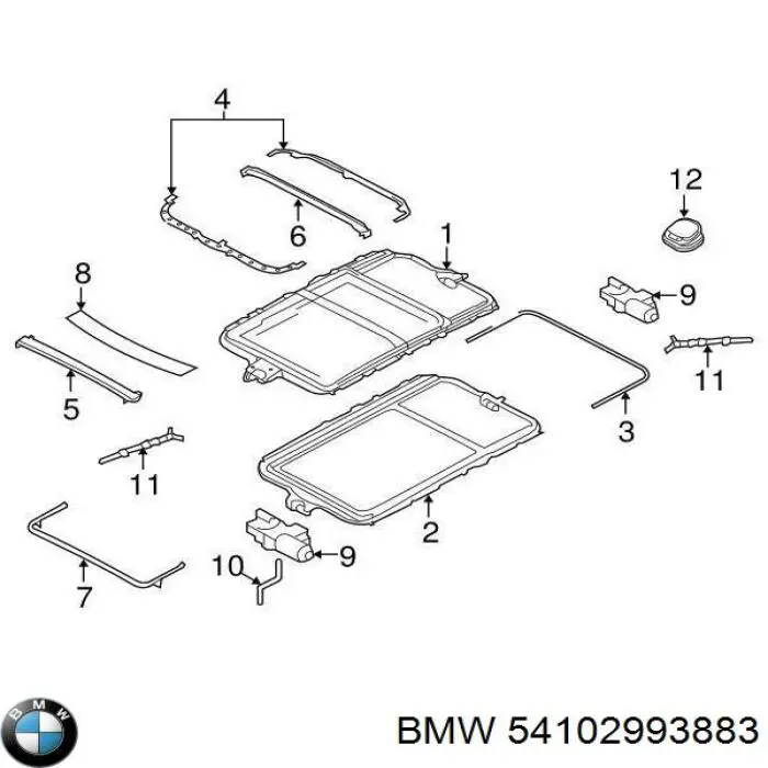 Купить 54102993883 BMW Мотор привода люка