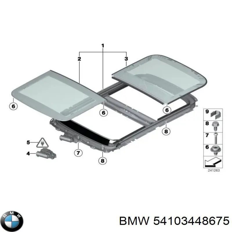 Мотор привода люка 54103448675 BMW