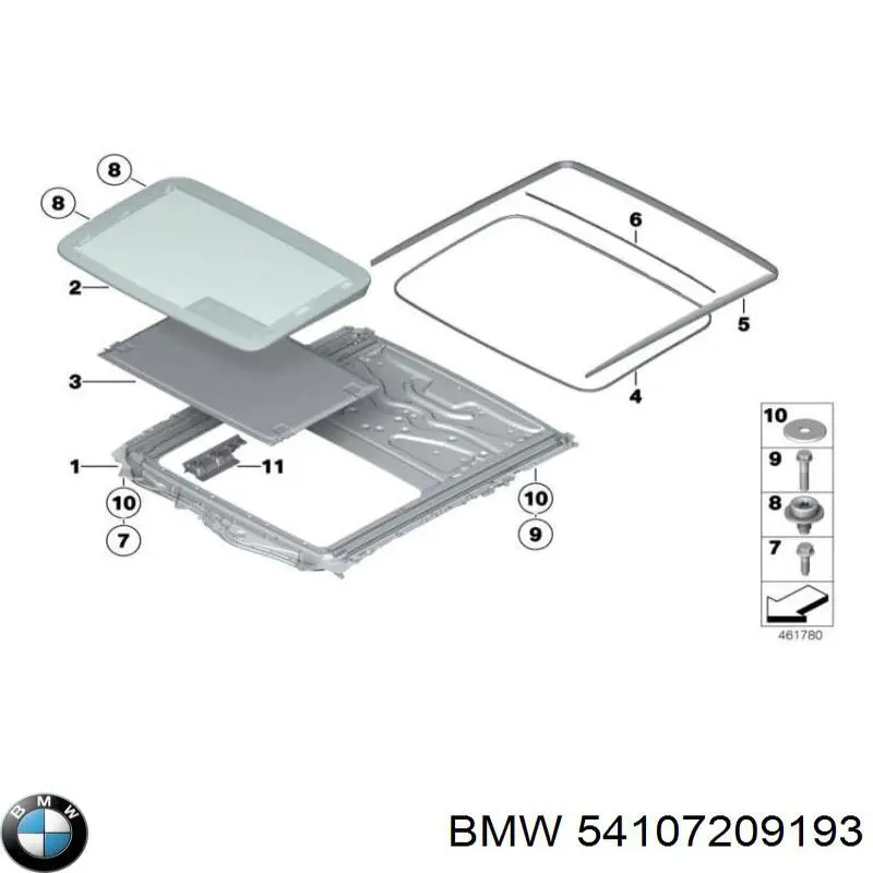 Крышка люка крыши 54107209193 BMW