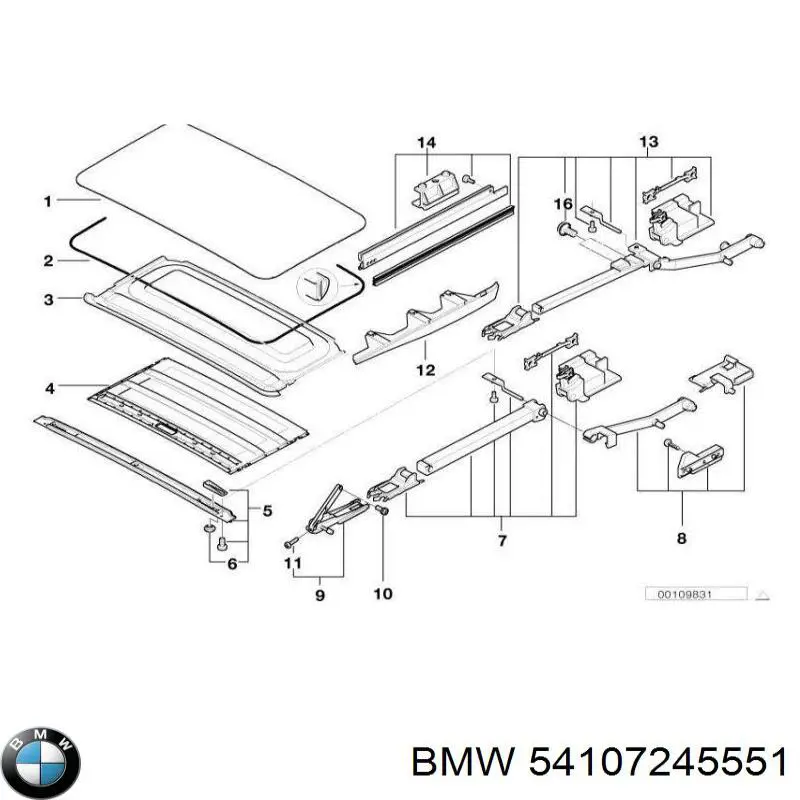 54137117551 BMW Уплотнитель люка крыши