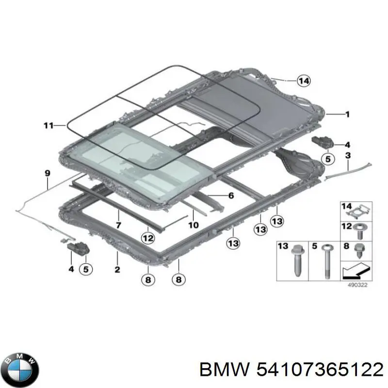 Люк в сборе 54107365122 BMW