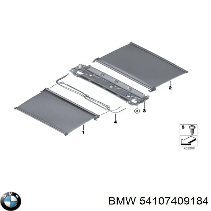 54107409184 BMW Штора люка солнцезащитная