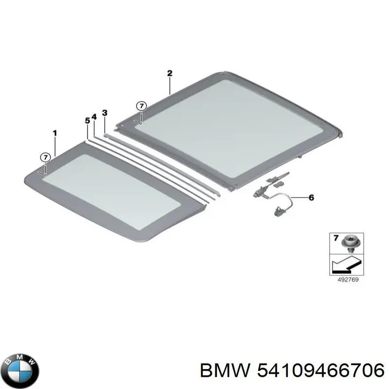 54109466706 BMW Крышка люка крыши задняя