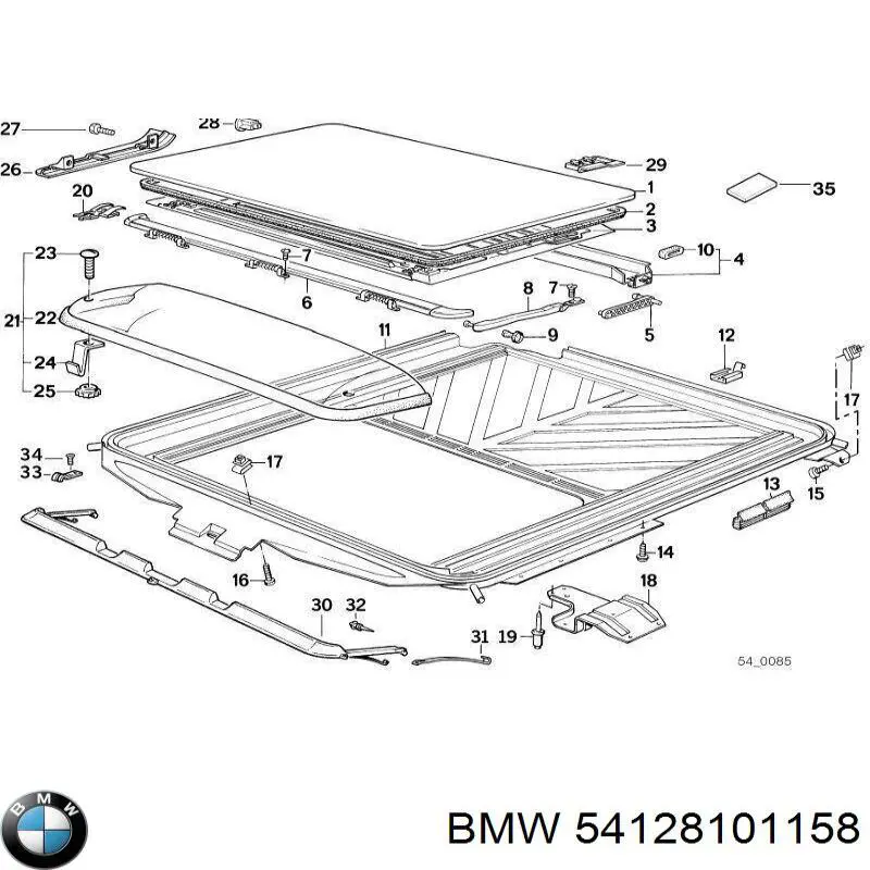 Vedação de alcapão do teto para BMW 7 (E32)