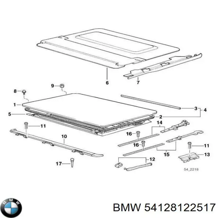 Уплотнитель люка крыши 54121977985 BMW