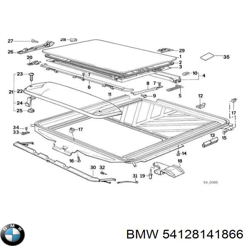 54128141866 BMW Стекло люка крыши