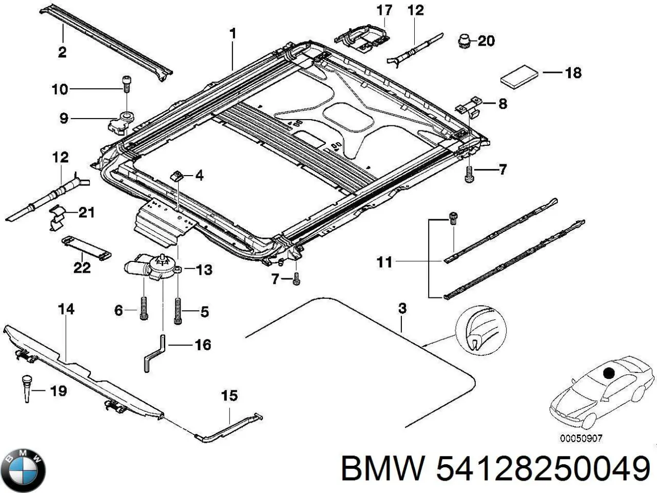 Люк в сборе BMW 54128250049