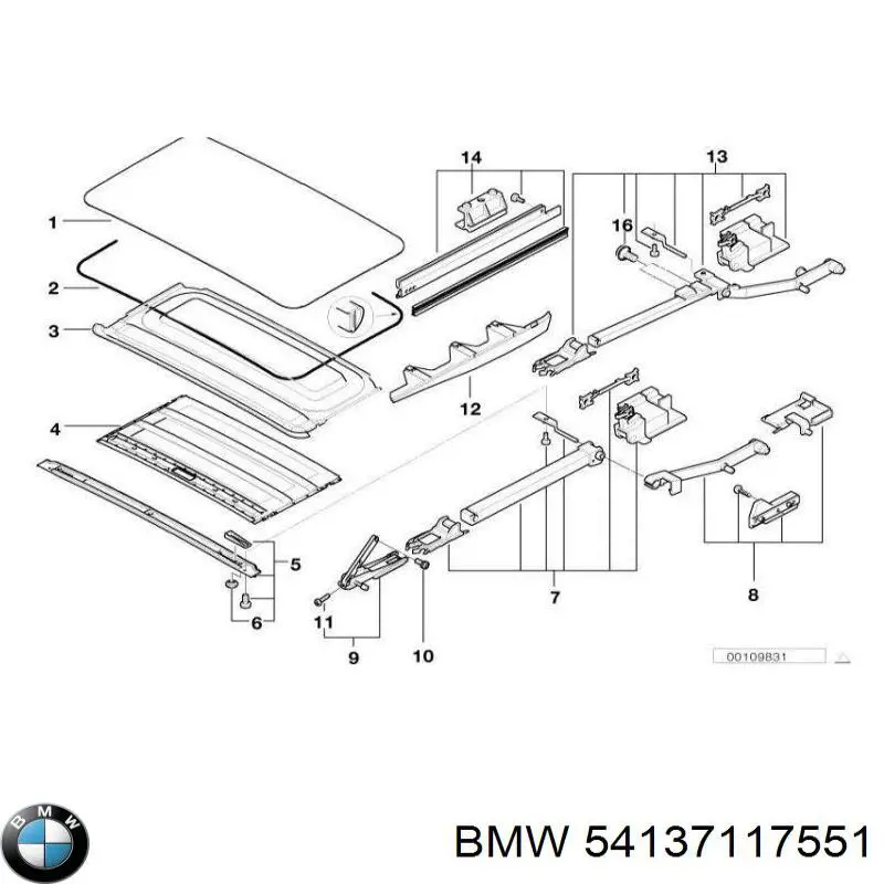 Уплотнитель люка крыши BMW 54137117551 цена, от 59.88 USD