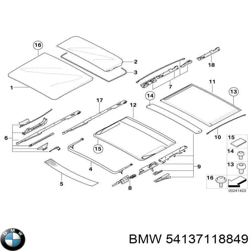 Направляющая люка на BMW 5 (E61) купить.