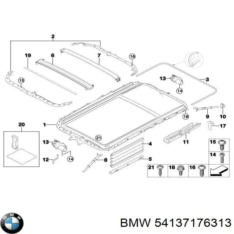 Усилитель крыши BMW 54137176313