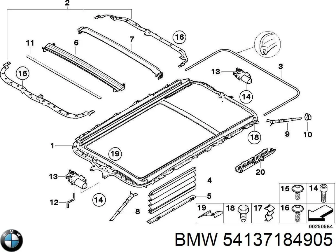 Усилитель крыши 54137184905 BMW