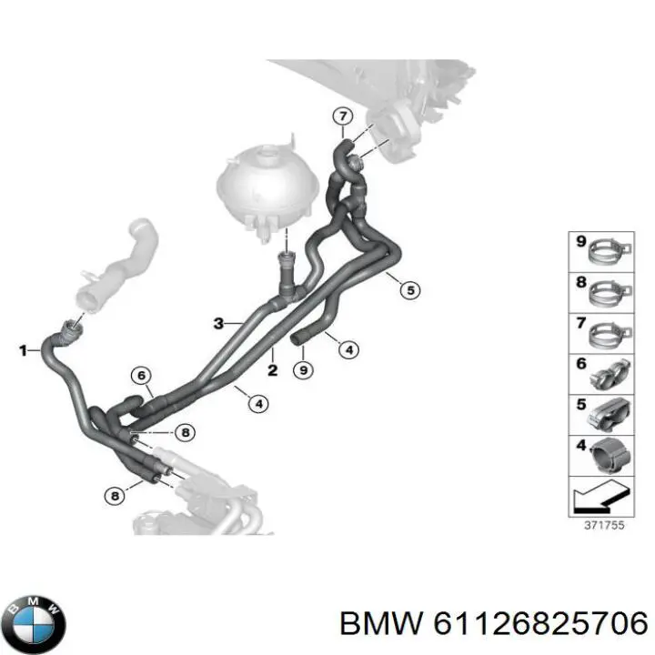 Молдинг стекла заднего 61126825706 BMW