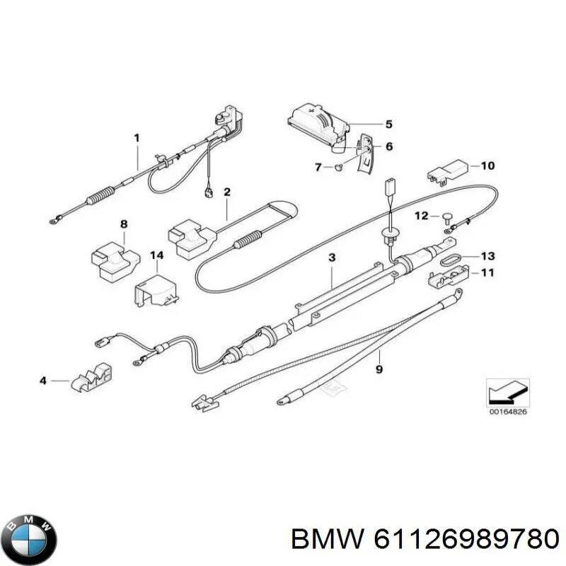 61126989780 BMW кабель положительной клемы аккумулятора (акб)