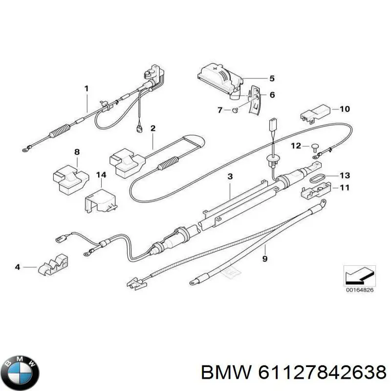 61127842638 BMW cabo de terra de bateria recarregável (pilha)