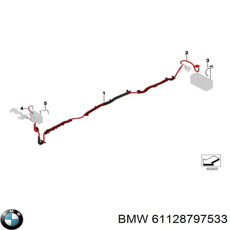 61129107461 BMW Кабель положительной клемы аккумулятора (АКБ)