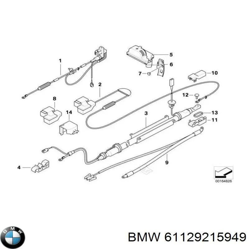 Кабель массы аккумулятора (АКБ) BMW 61129215949 цена, от 25.34 USD