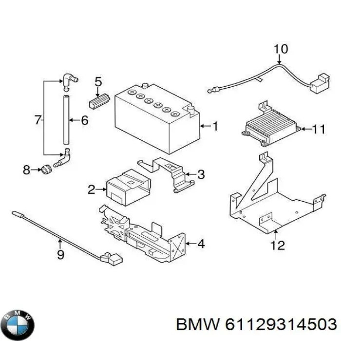 Кабель положительной клемы аккумулятора (АКБ) BMW 61129348286 цена, от 25.40 USD