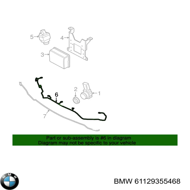 Кабель (провод) парктроника бампера переднего BMW 61129355468 цена, от 180.94 USD