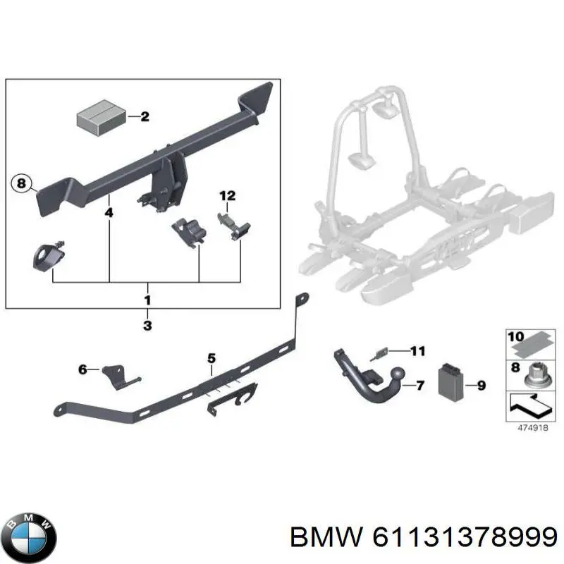 Розетка прицепа электрическая BMW 61131378999