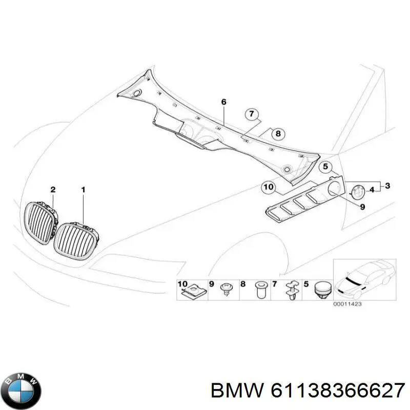 Mazo de cables del maletero 61138366627 BMW