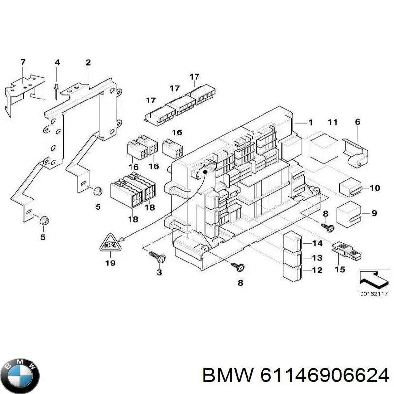 61146906624 BMW Монтажный блок предохранителей
