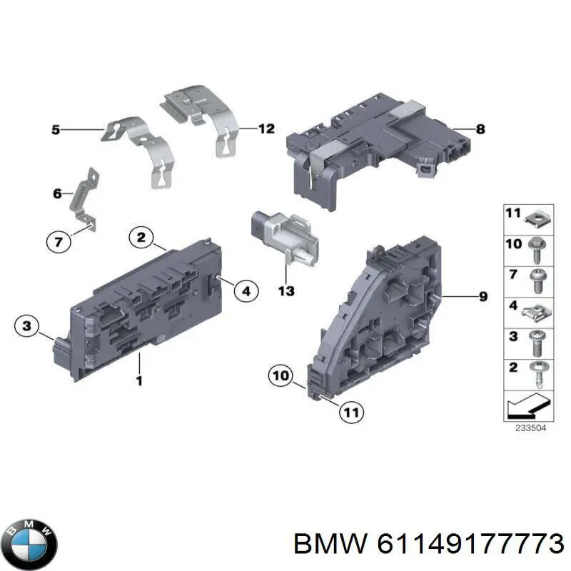 61149177773 BMW Монтажный блок предохранителей