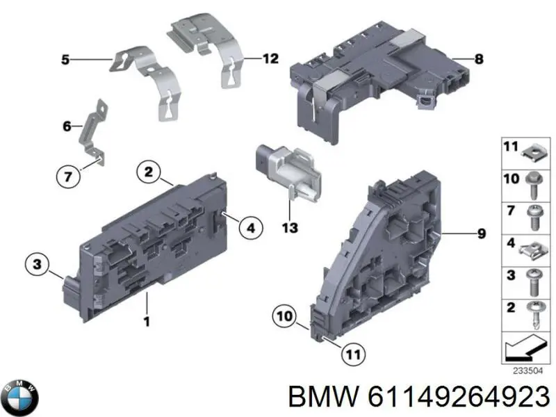 61149264923 BMW Монтажный блок предохранителей