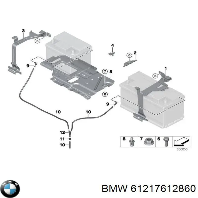 Крепление (подставка) аккумулятора (АКБ) BMW 61217612860