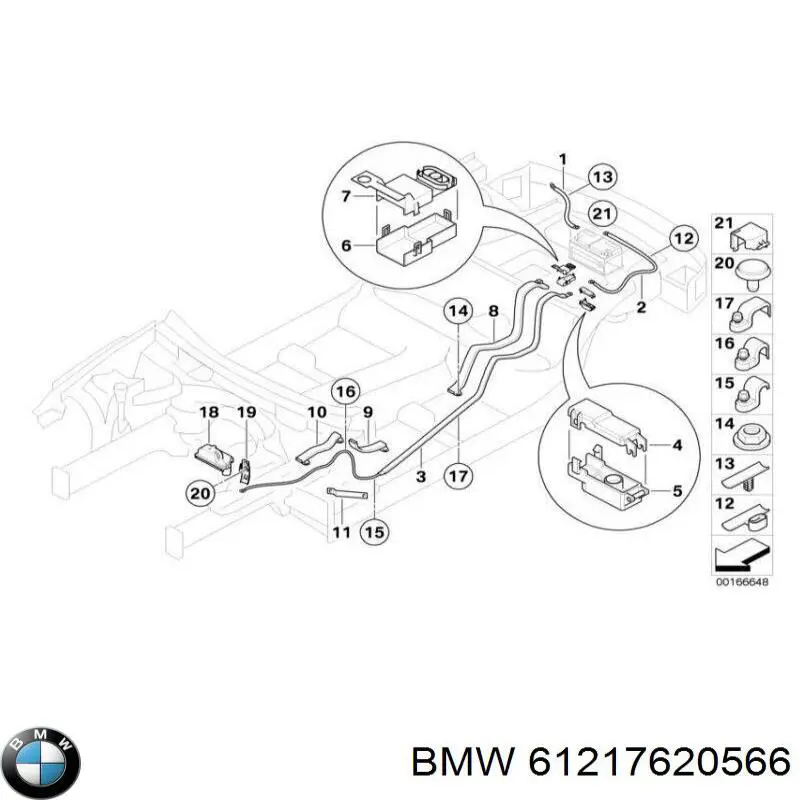 Кабель массы аккумулятора (АКБ) BMW 61217620566