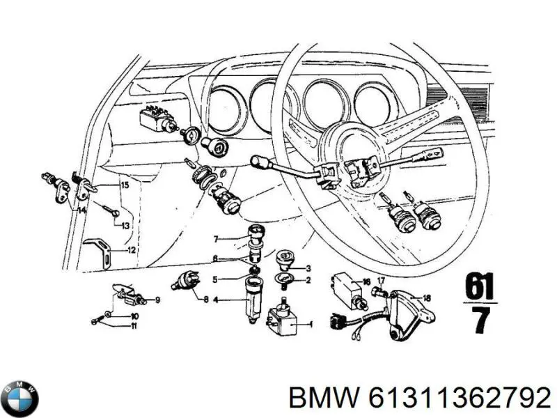 Датчик закрывания дверей (концевой выключатель) на BMW 2500 (E3) купить.