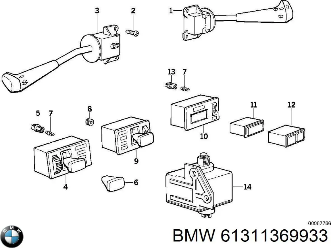 Пистон (клип) крепления подкрылка переднего крыла 61311369933 BMW