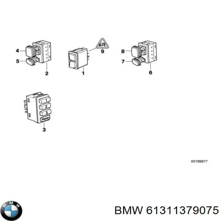 Купить 61311379075 BMW Кнопки переднего левого стеклоподъёмника