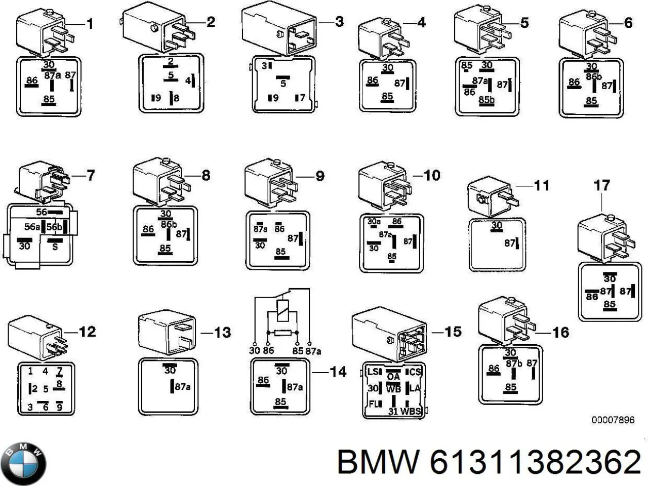 Реле кондиционера BMW 61311378786 цена, от 4.18 USD