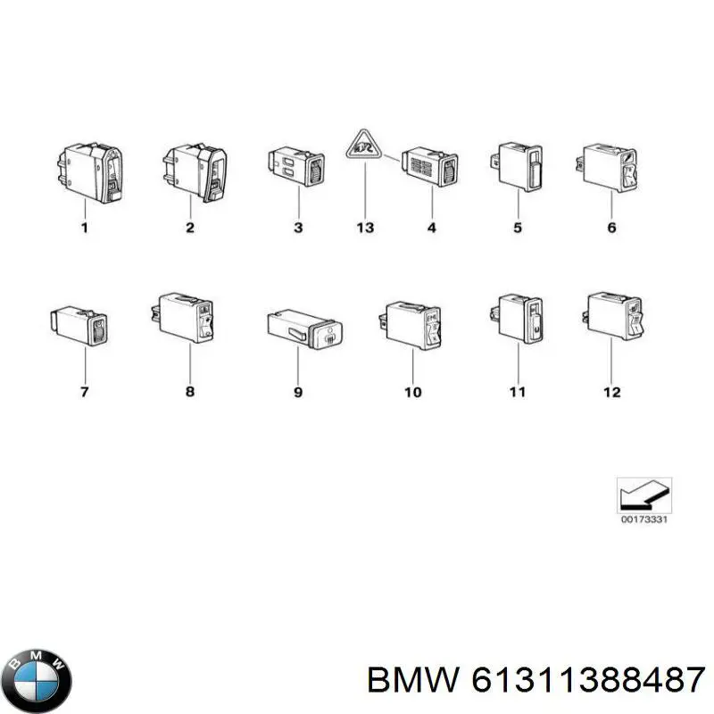 Переключатель подрулевой левый 61311388487 BMW