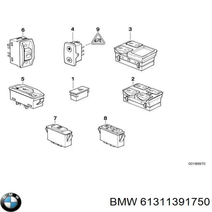 Купить 61311384480 BMW Кнопка включения обогрева заднего стекла