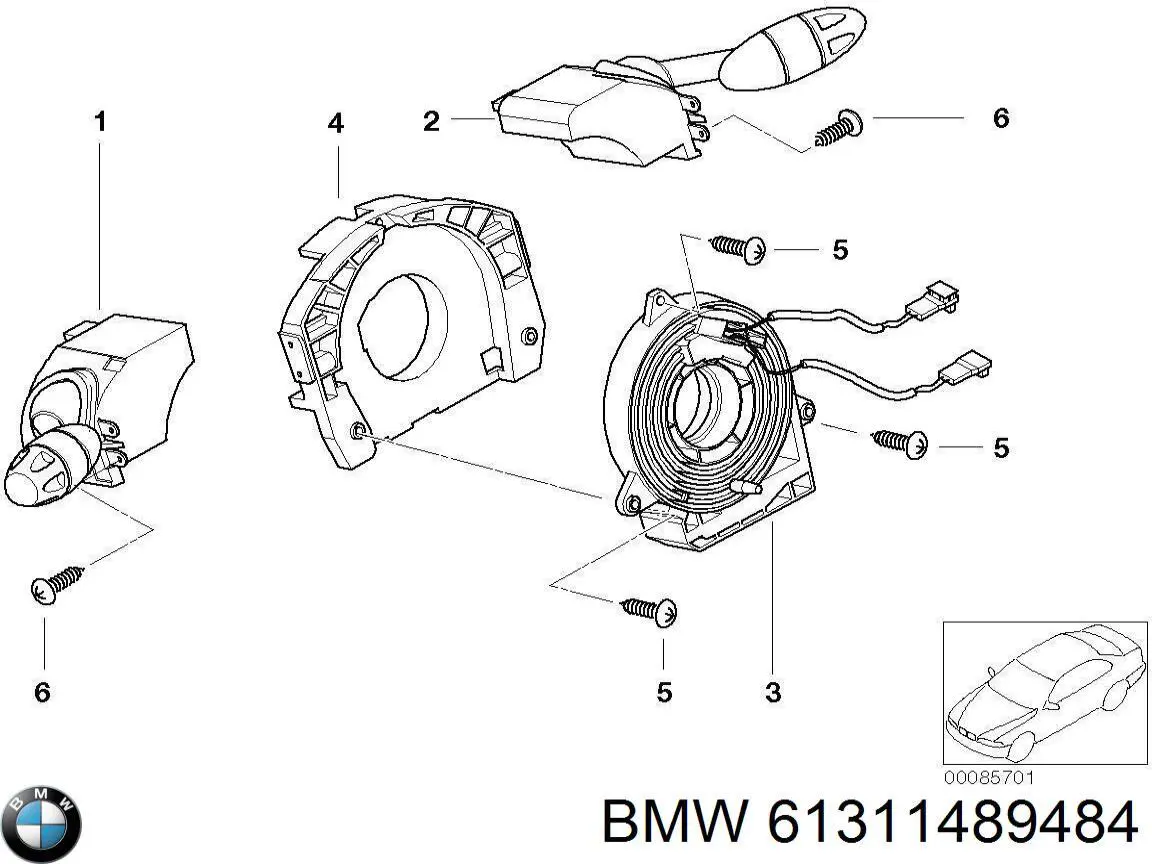 Переключатель подрулевой правый 1489484 BMW