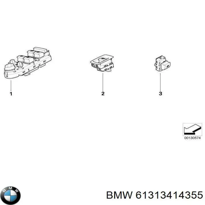 Кнопочный блок управления стеклоподъемником передний левый 61313414355 BMW