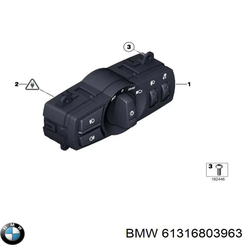 61319311216 BMW comutador das luzes no "painel de instrumentos"