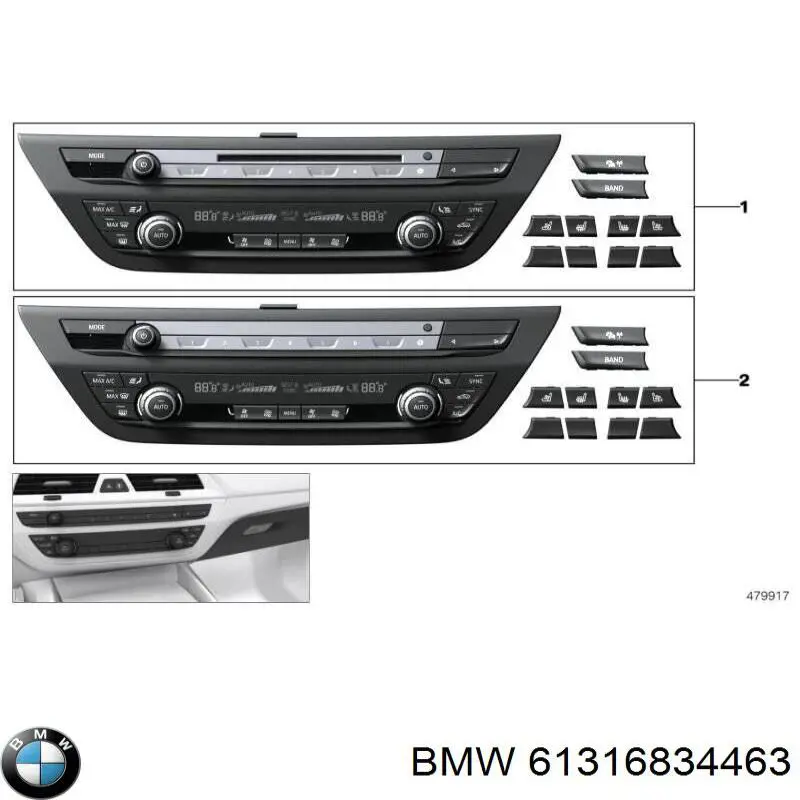 61315A4A4E5 BMW Механизм управления кондиционером