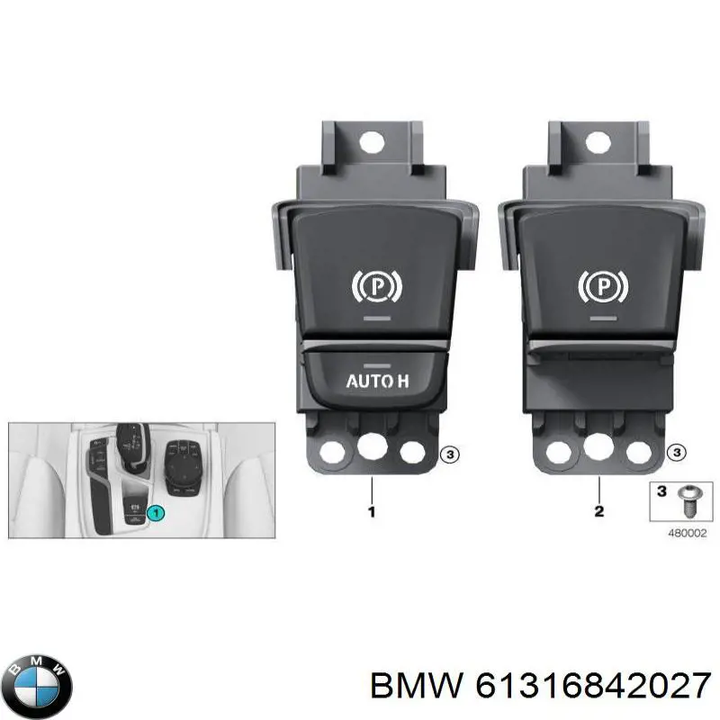 Купить 61315A72FE4 BMW Клавиша электромеханического стояночного тормоза