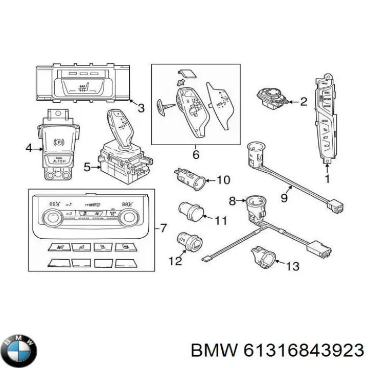 Купить 61316993923 BMW Блок кнопок центральной консоли