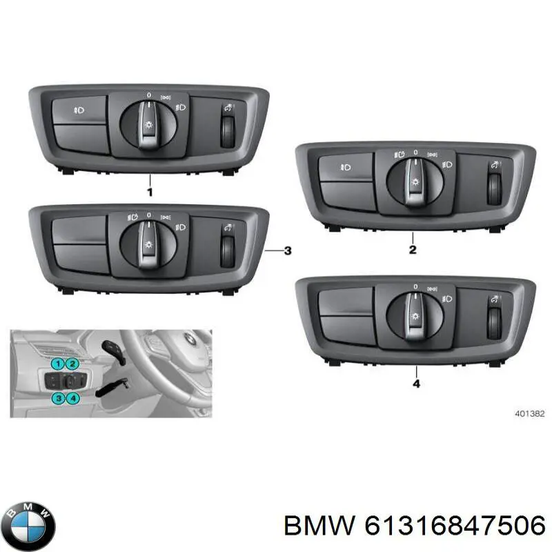 9265297 BMW Переключатели электрические (переключатель света центральный)