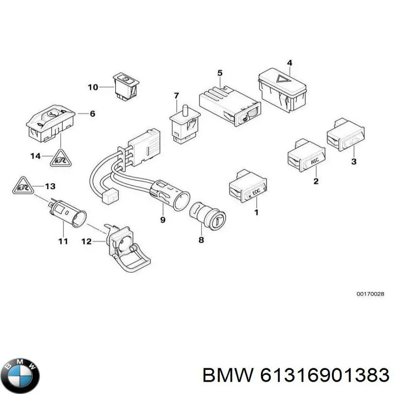 Блок управления зеркалами заднего вида BMW 61316901383 цена, от 81.91 USD