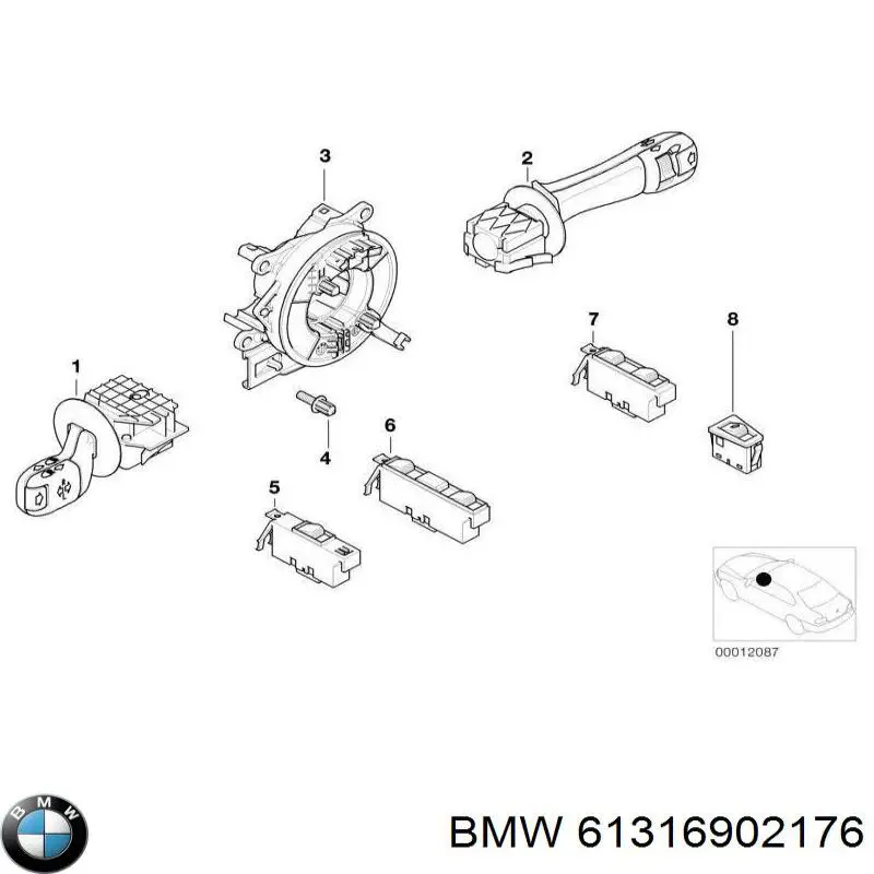 Купить 6902176 BMW Кнопки переднего правого стекло подъемника