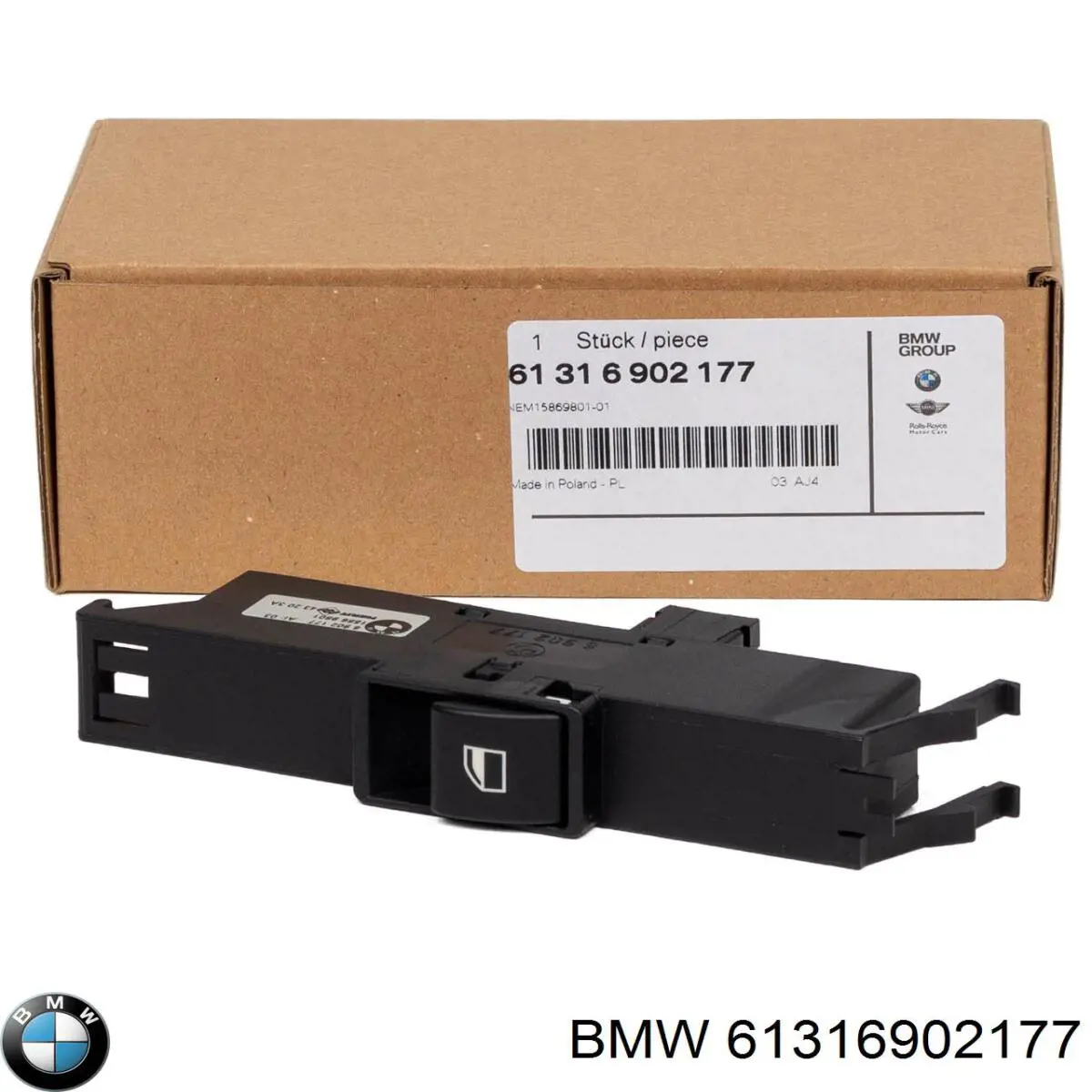 61316902177 BMW unidade de botões dianteira esquerda de controlo de elevador de vidro