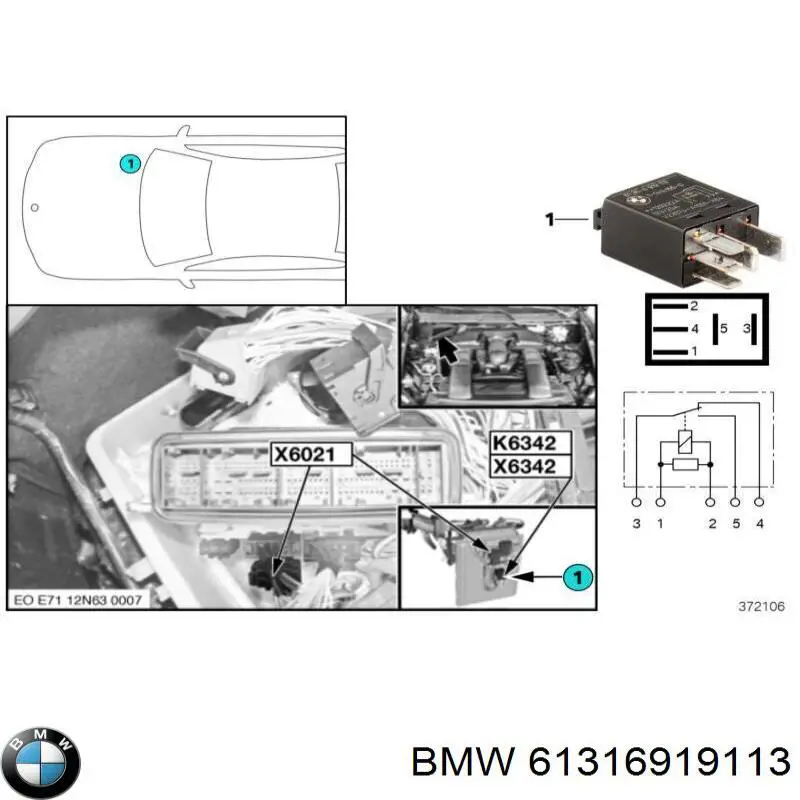 Реле электрическое многофункциональное BMW 61316919113 цена, от 1.38 USD